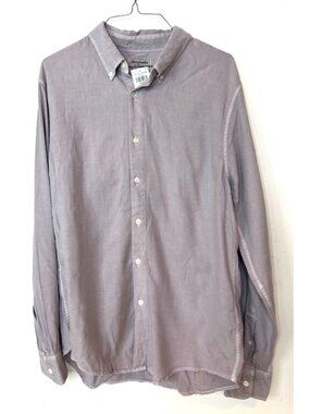 NEW Abercrombie & Fitch Button down Mens Shirt Medium Dusty Gray Minimal Preppy